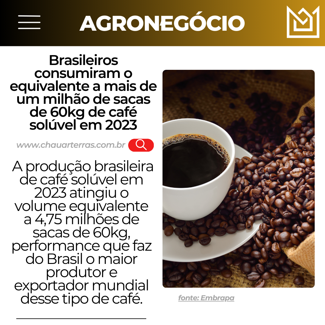 Consumo de Café Solúvel Brasileiro Bate Recorde em 2023 e Exportações Mantêm Estabilidade