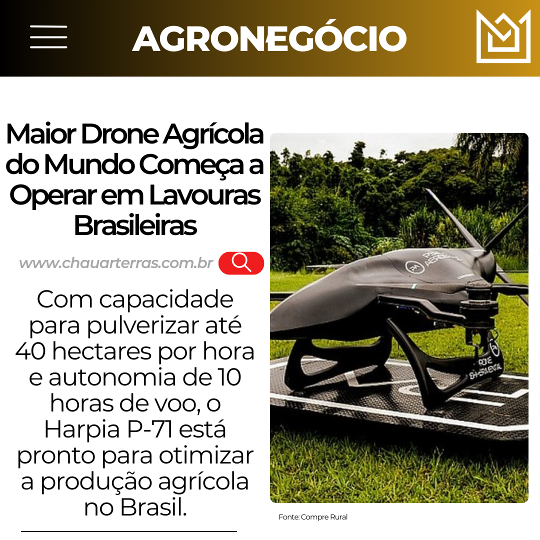 Maior Drone Agrícola do Mundo Começa a Operar em Lavouras Brasileiras