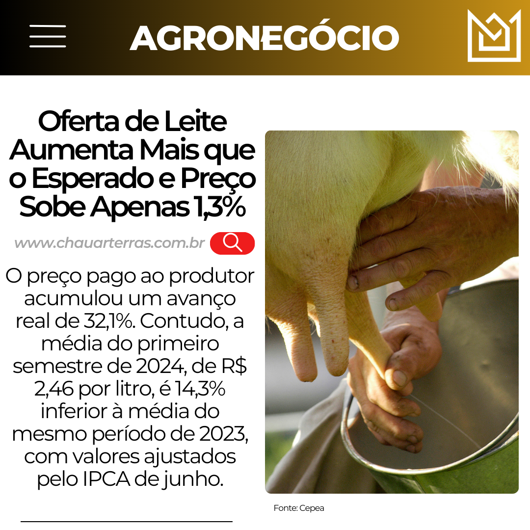 *Oferta de Leite Aumenta Mais que o Esperado