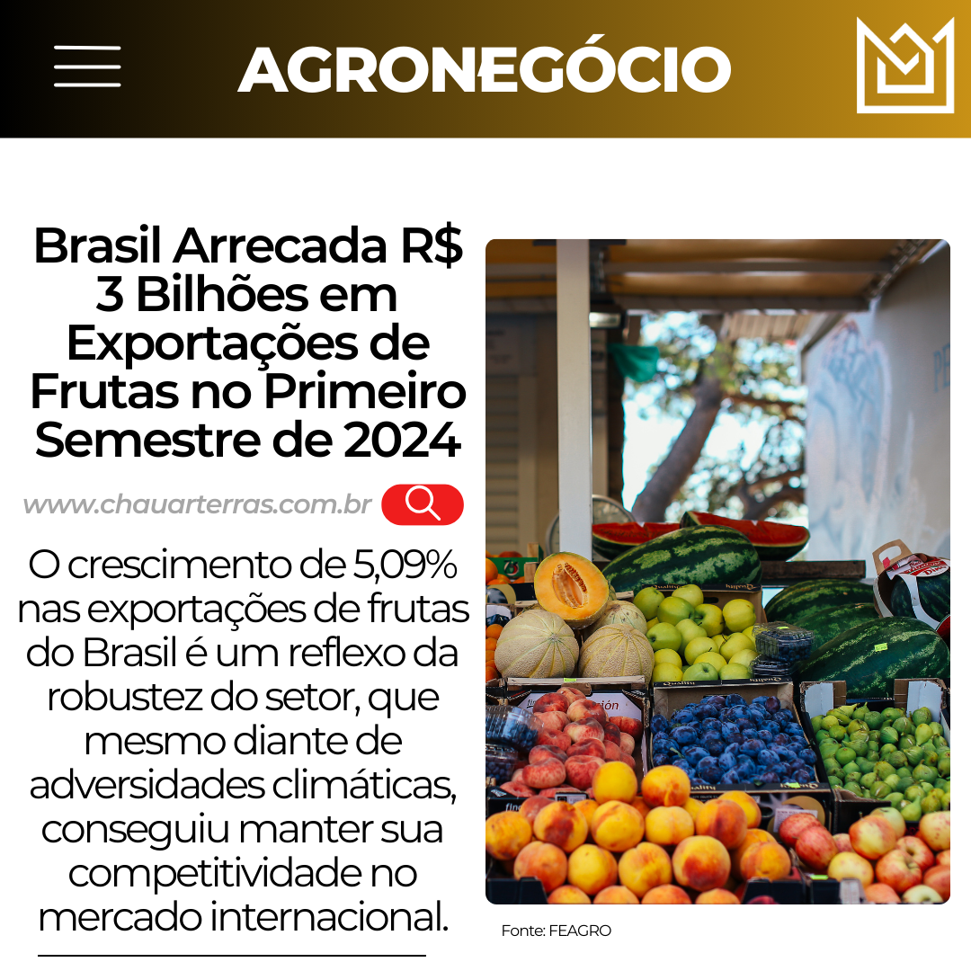 Brasil Arrecada R$ 3 Bilhões em Exportações de Frutas no Primeiro Semestre de 2024