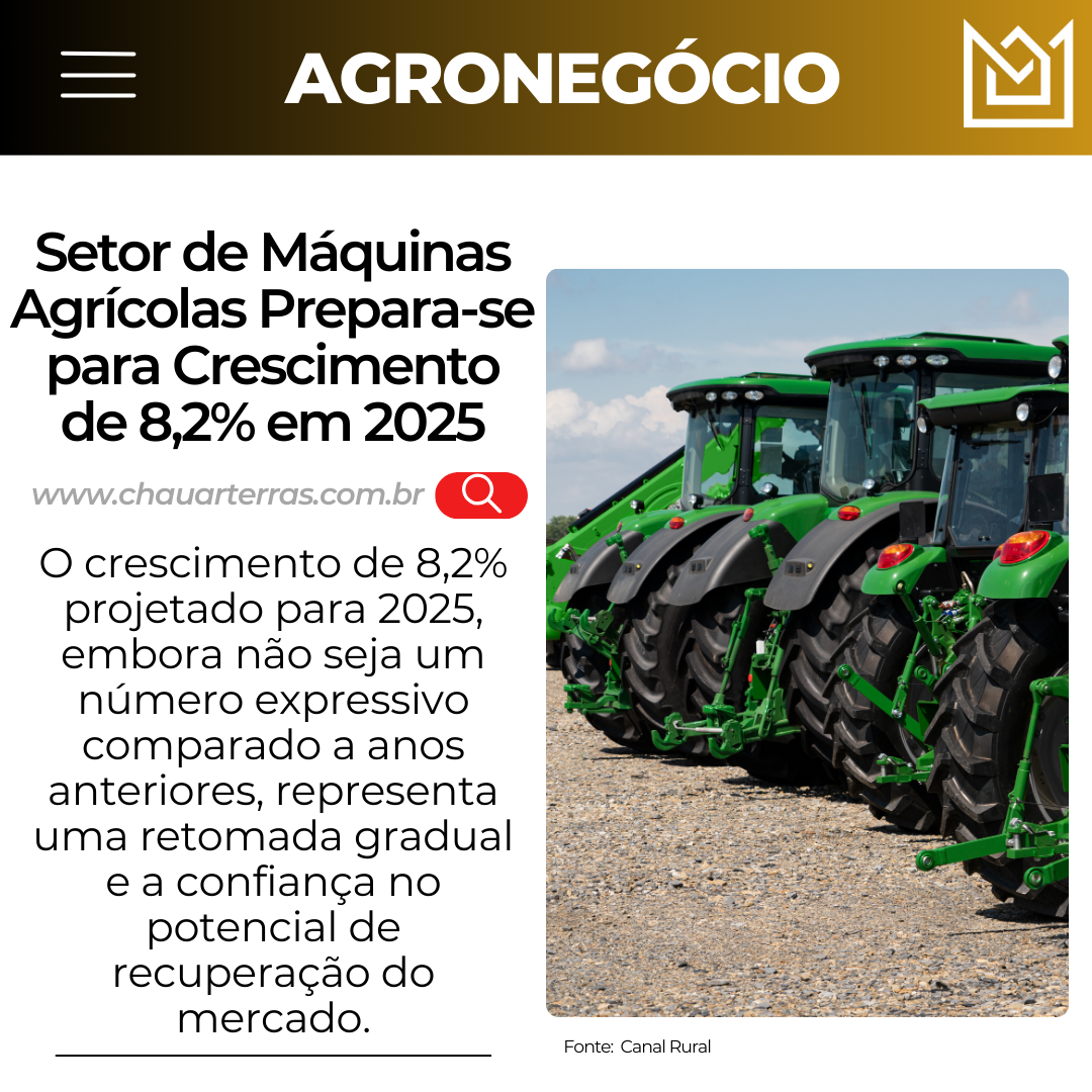 Setor de Máquinas Agrícolas Prepara-se para Crescimento de 8,2% em 2025.
