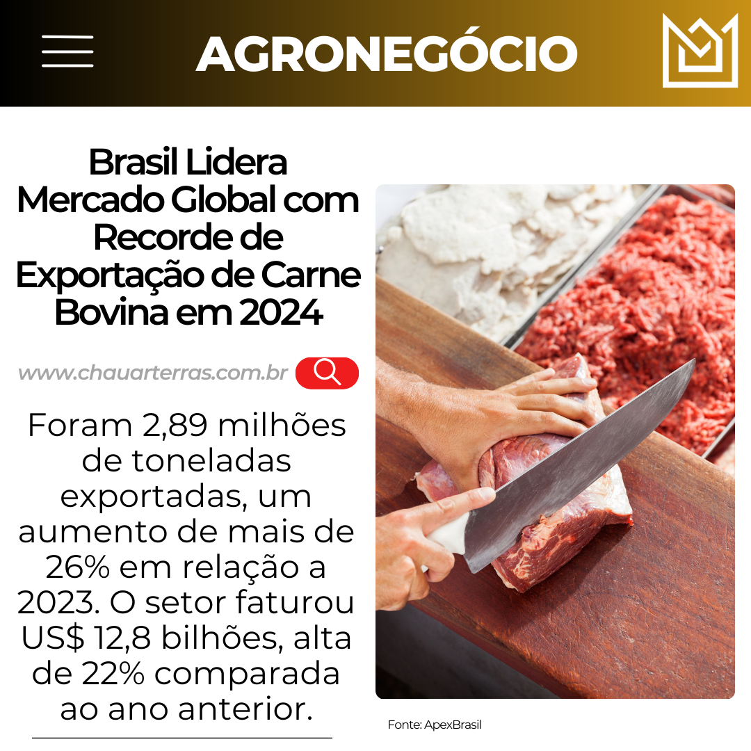 Brasil Domina Exportação de Carne Bovina e Bate Recordes de Faturamento