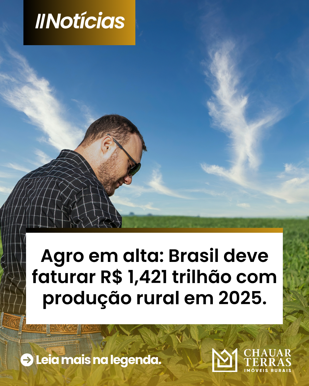 Brasil deve faturar R$ 1,421 trilhão com produção rural em 2025