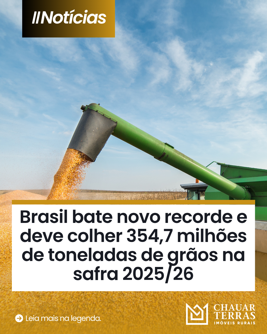 Brasil bate novo recorde e deve colher 354,7 milhões de toneladas de grãos na safra 2025/26